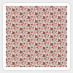 Valentine's Day Cute Panda Bear Pattern Sticker